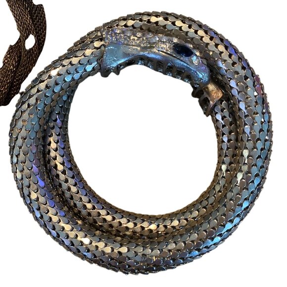 Set Of 4 Metal & Crystal Fashion Bracelets With Pearl Detailing & Snake Design - Picture 12 of 13